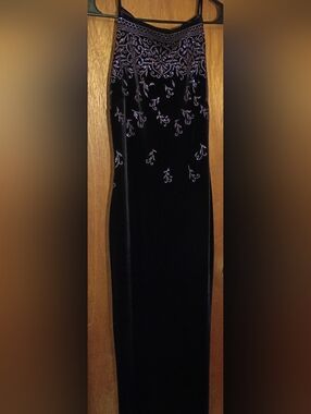 Long Dark Purple Velvet Sleeveless Dress NWOT